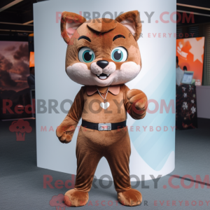 Brown Cat mascot costume...