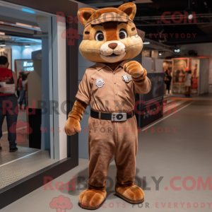 Brown Cat mascot costume...