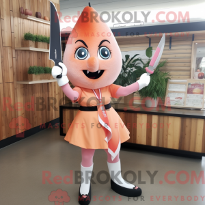 Peach Knife Thrower mascot...