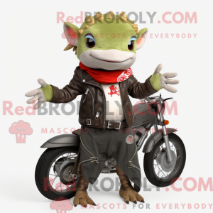 Olive Axolotl Maskottchen...