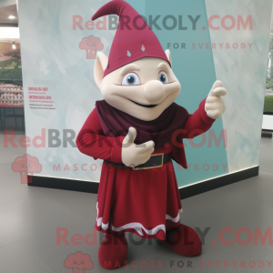 Maroon Elf-maskotdraktfigur...