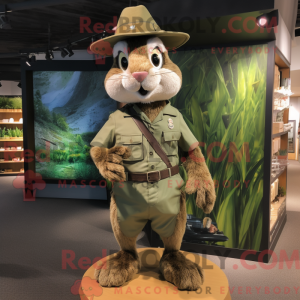 Olive Wild Rabbit mascot...