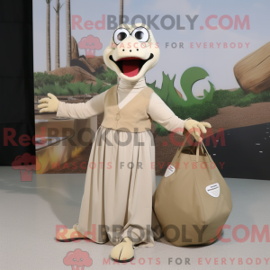 Beige Python mascot costume...