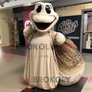 Beige Python mascot costume...