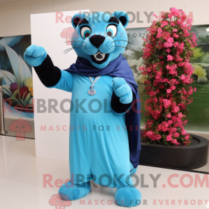 Sky Blue Panther maskot...