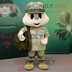 Cream Green Beret maskot...