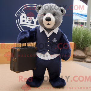 Navy Sloth Bear mascot...
