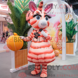 Postava maskota Peach Zebra...