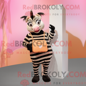 Peach Zebra-mascottekostuum...
