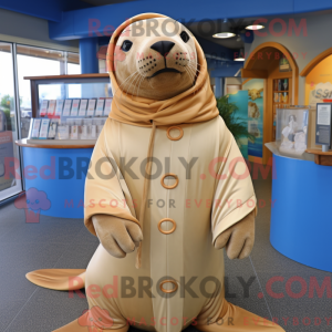 Beige Sea Lion mascot...