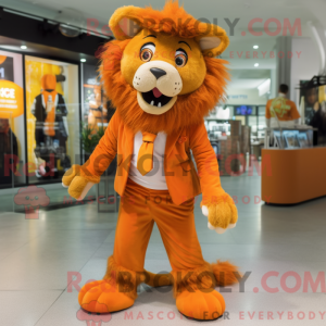 Orange Tamer Lion mascot...