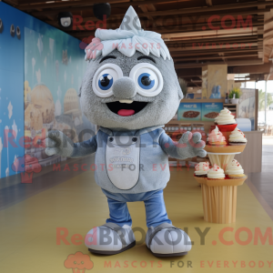 Sølv Cupcake maskot drakt...
