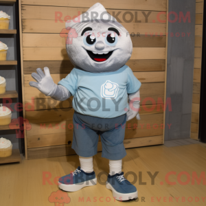 Sølv Cupcake maskot drakt...