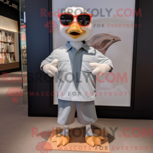 Silver Geese mascot costume...