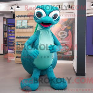 Blågrøn Python maskot...