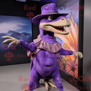 Purple Utahraptor mascot...