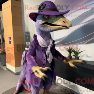 Purple Utahraptor mascot...