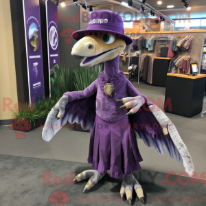 Purple Utahraptor mascot...