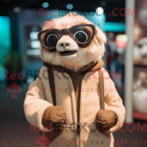 Beige Sloth mascot costume...