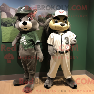 Olive Skunk mascot costume...