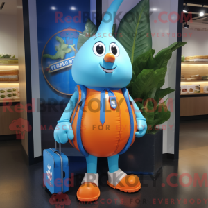 Himmelblå gulerod maskot...
