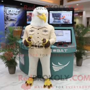 Cream Bald Eagle mascot...