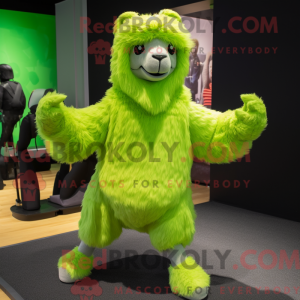 Lime Green Alpaca mascot...