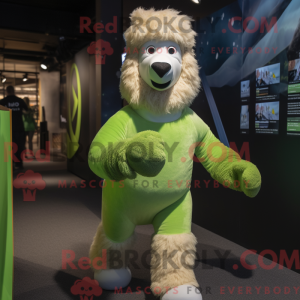 Lime Green Alpaca mascot...