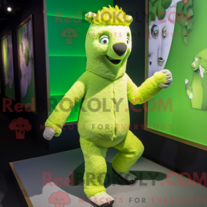 Lime Green Alpaca mascot...
