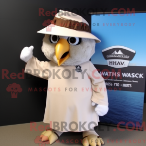 Cream Hawk-mascottekostuum...