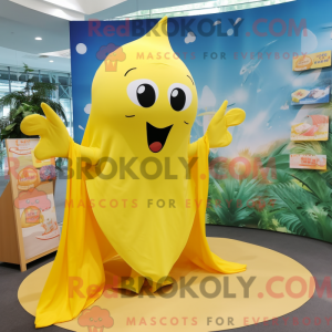 Gul Stingray maskot kostume...