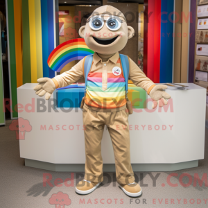 Tan Rainbow mascot costume...