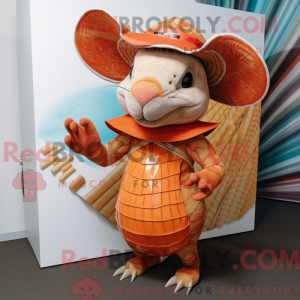 Orange Armadillo maskot...