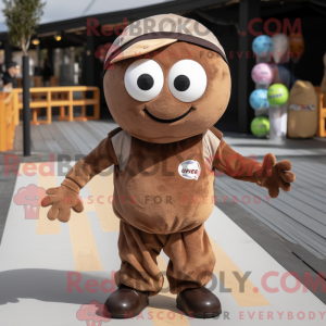 Brown Petanque Ball mascot...