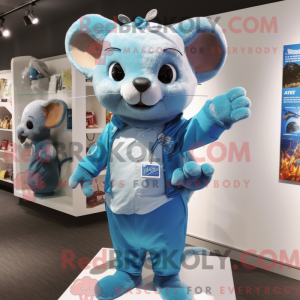 Sky Blue Dormouse maskot...