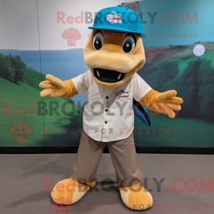 Tan Barracuda mascot...