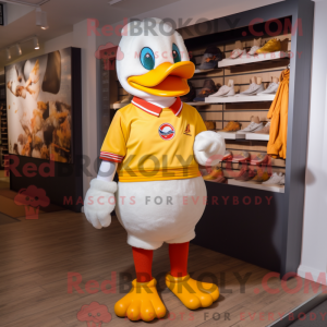 Cream Duck mascot costume...