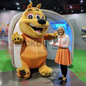 Tan Soccer Goal mascot...