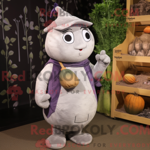Grå majroe maskot kostume...