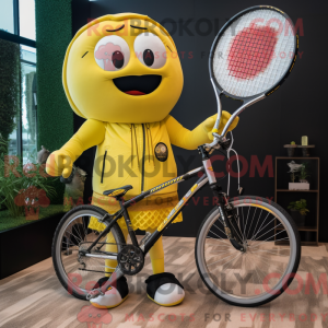Yellow Tennis Racket mascot...