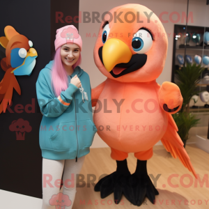 Peach Macaw mascot costume...