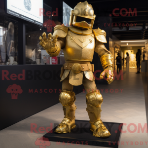 Gold Medieval Knight mascot...