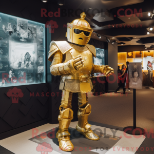 Gold Medieval Knight mascot...