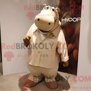 Beżowy flodhest maskot...