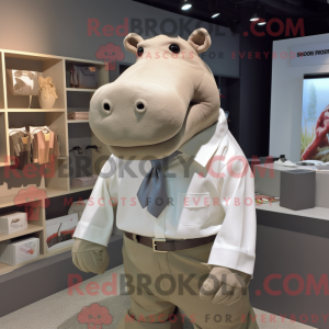 Beżowy flodhest maskot...