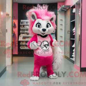 Pink Skunk mascot costume...