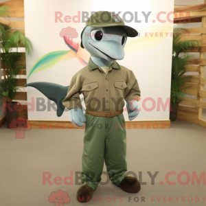 Olive Dolphin Maskottchen...