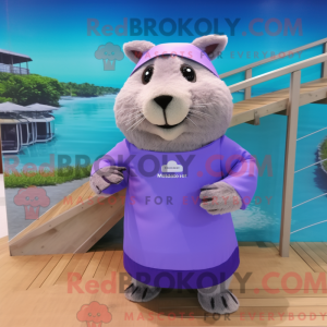 Lavendel Capybara maskot...