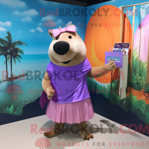 Lavendel Capybara maskot...