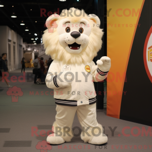 Cream Lion mascot costume...